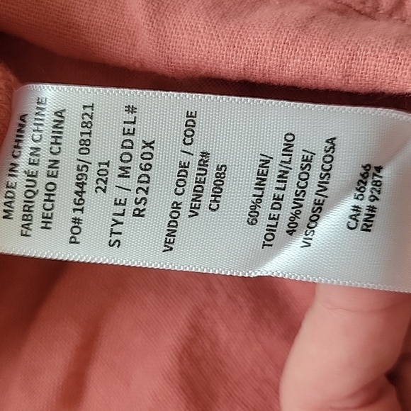 Splendid Pink Linen Blend Frayed Hem Mini Sundress Beach Boho Girly - Size Large - Picture 10 of 10